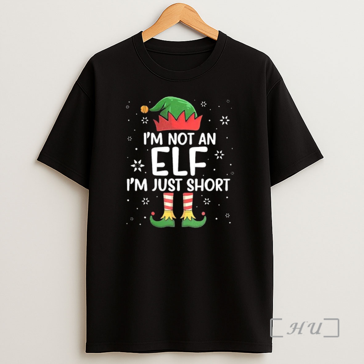 Officials Im Not An Elf Im Just Short Hat And Shoes Christmas Premium Shirt Sweatshirt Tee