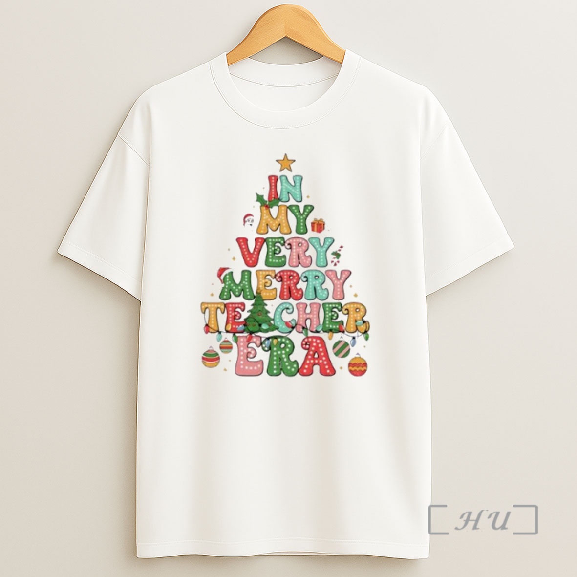 Officials In My Very Merry Teacher Era 2025 Personalized Ornaments White Premium Shirt Sweatshirt Tee