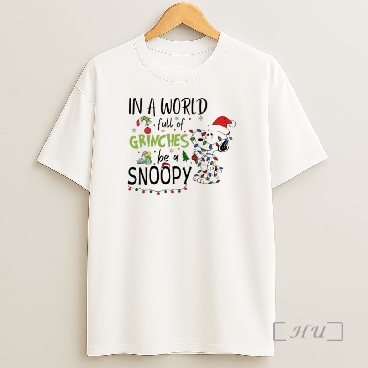 Officials In A World Full Of Grinches Be A Snoopy Christmas Lights Premium Shirt Sweatshirt Tee