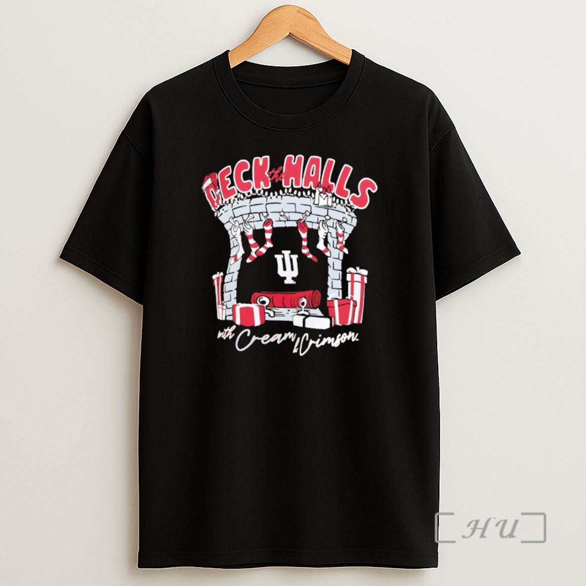 Officials Indiana Hoosiers Deck The Halls With Cream And Crimson Christmas 2025 Premium Shirt Sweatshirt Tee