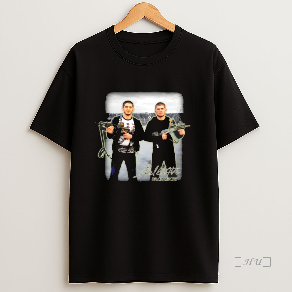 Officials Islam Khabib Holding Gun Graphic Signatures Premium Shirt Sweatshirt Tee