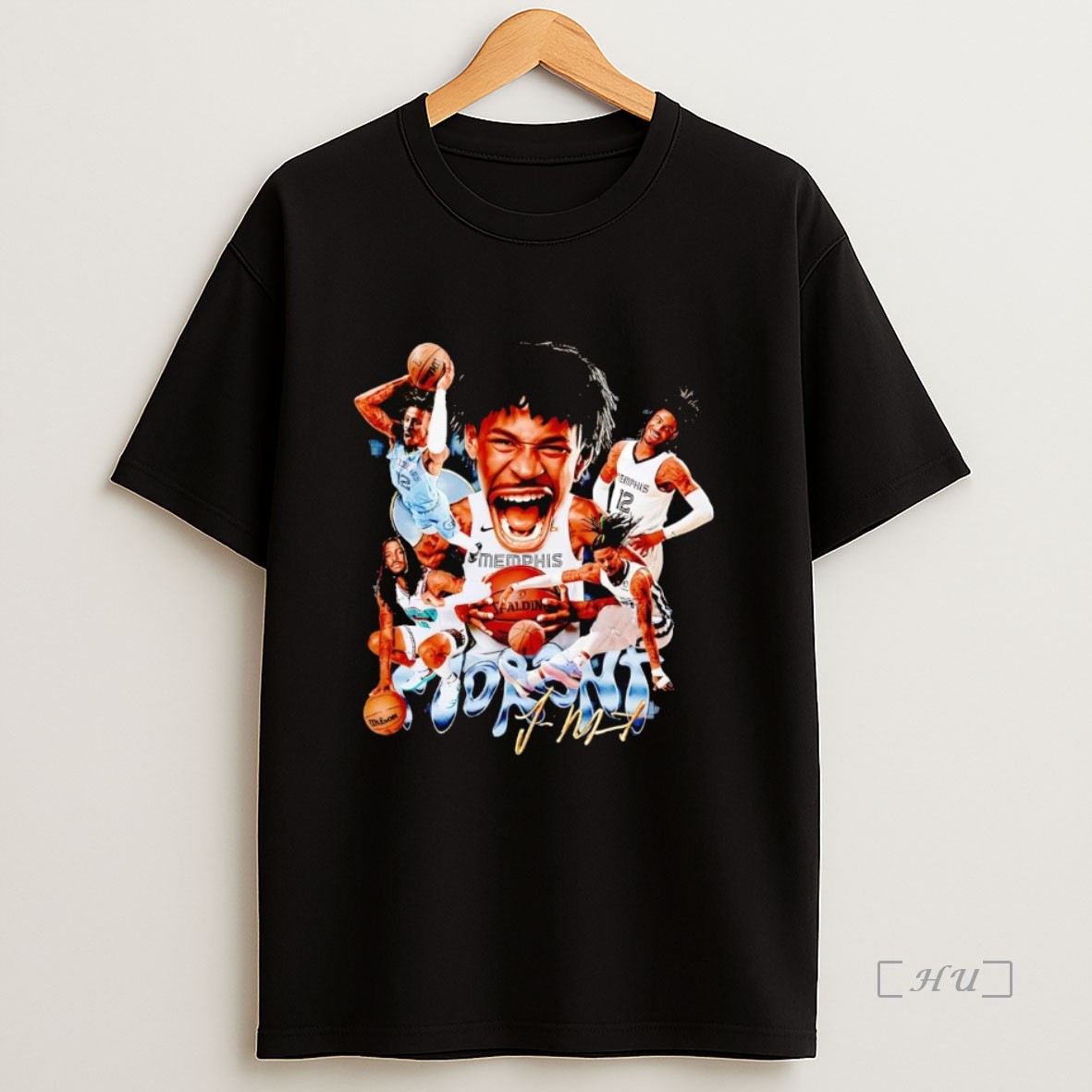 Officials Ja Morant Picture Collage 12 Signature 2 Sided Premium Shirt Sweatshirt Tee