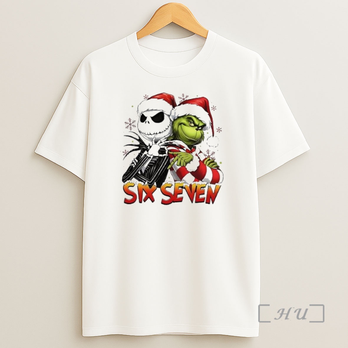 Officials Jack Skellington And Grinch Funny Six Seven Meme Christmas Premium Shirt Sweatshirt Tee