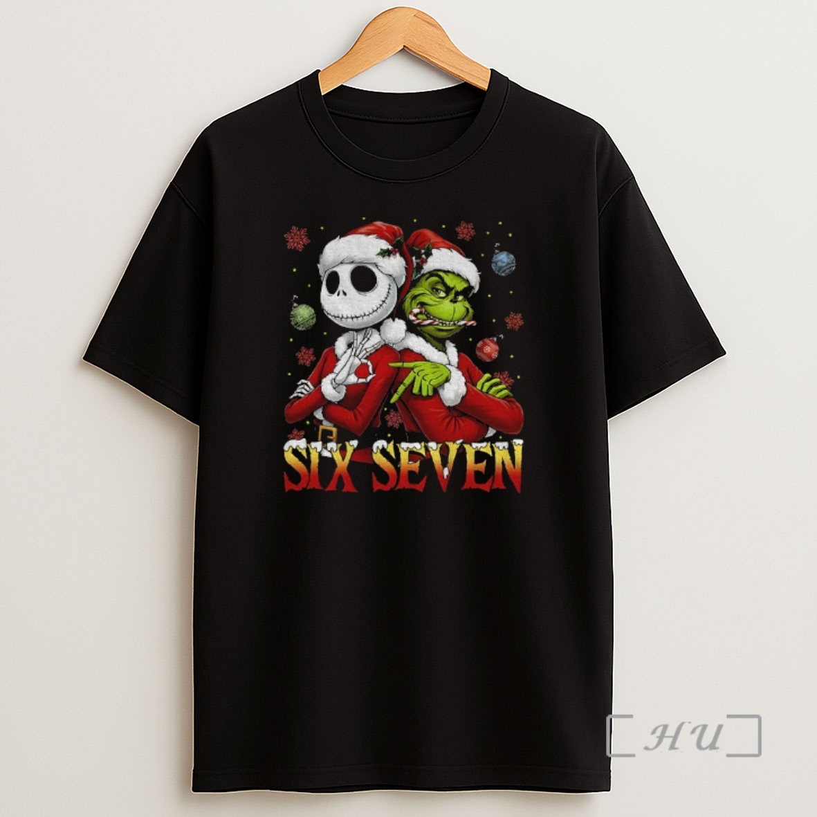Officials Jack Skellington And Grinch Six Seven 6 7 Meme Premium Shirt Sweatshirt Tee