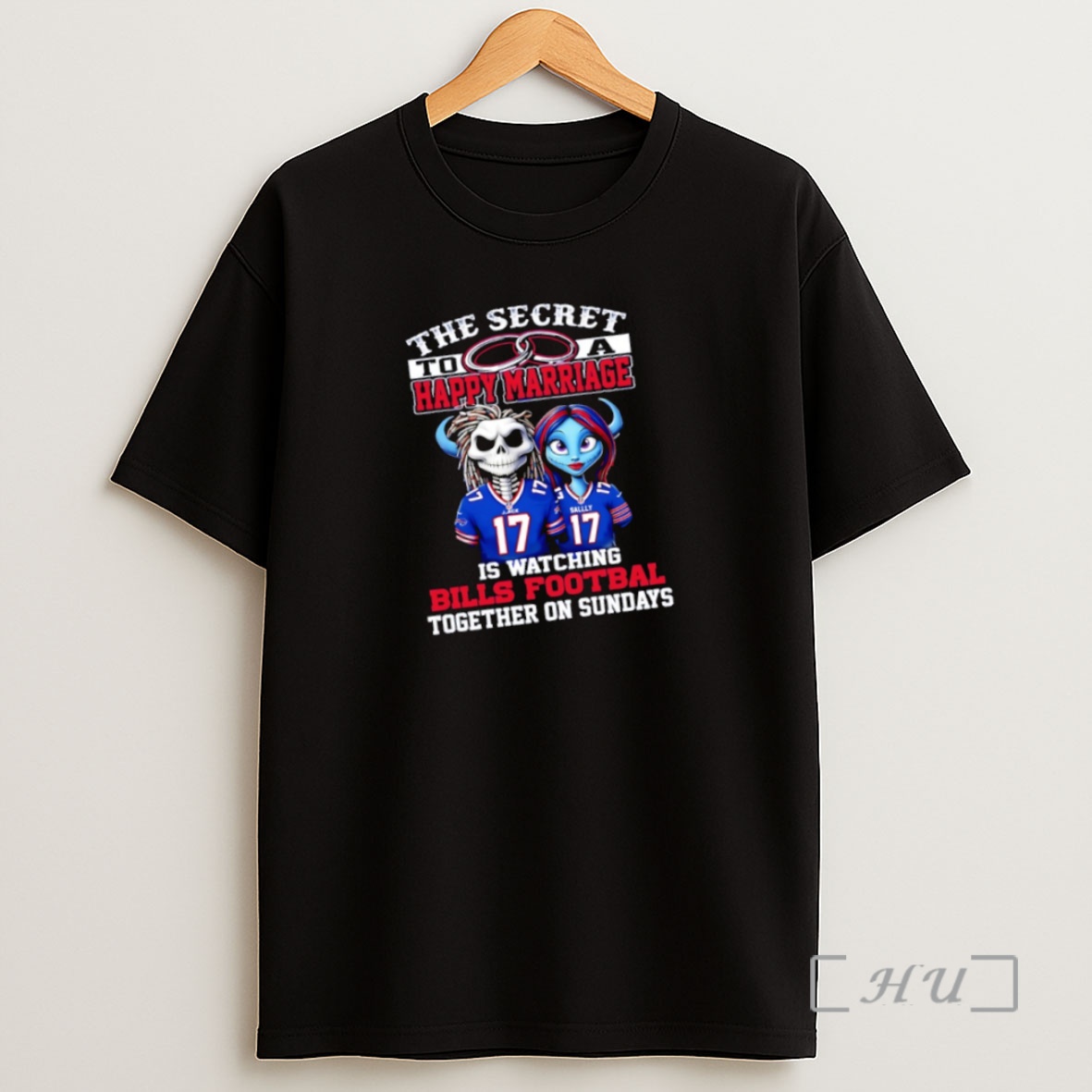 Officials Jack Skellington The Secret To A Happy Marriage Is Watching Buffalo Bills Football Together On Sundays Premium Shirt Sweatshirt Tee