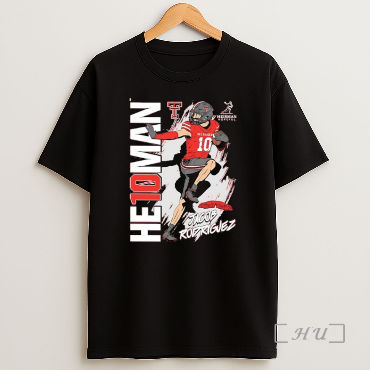 Officials Jacob Rodriguez 10 Texas Tech Red Raiders Heisman Signature Premium Shirt Sweatshirt Tee