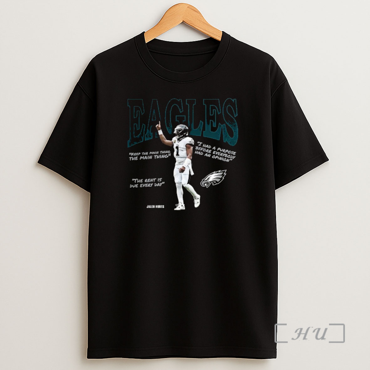Officials Jalen Hurts Philadelphia Eagles Football The Rent Is Due Every Day Player Quotes Premium Shirt Sweatshirt Tee