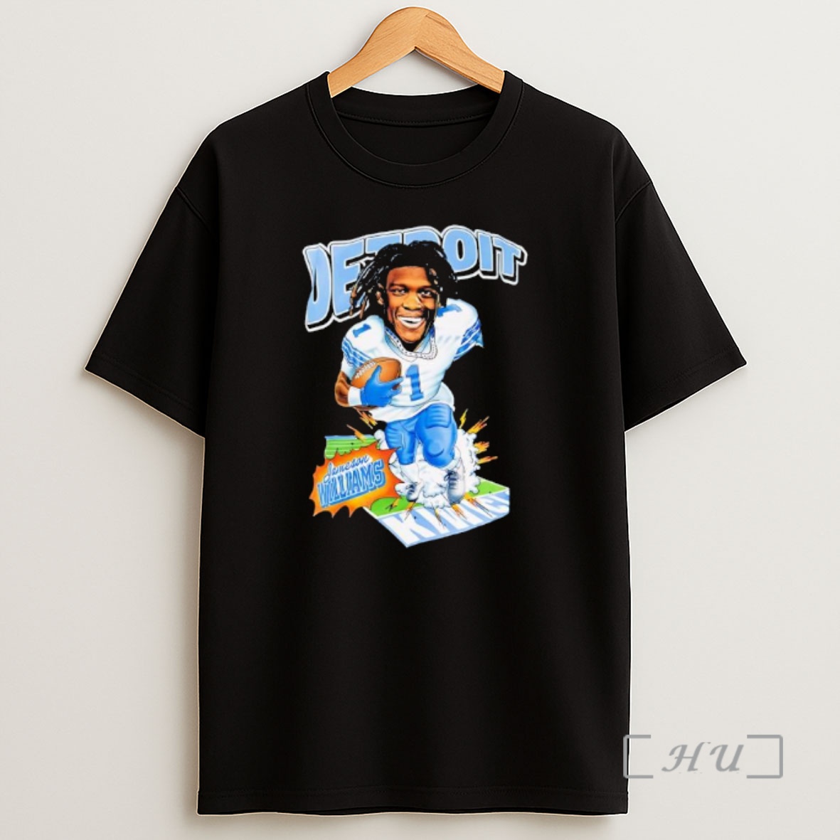 Officials Jameson Williams In A Detroit Lions Caricature Premium Shirt Sweatshirt Tee