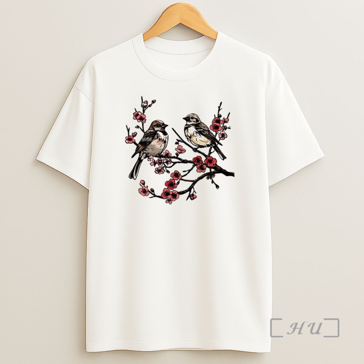 Officials Japanese Cherry Blossoms Birds Premium Shirt Sweatshirt Tee