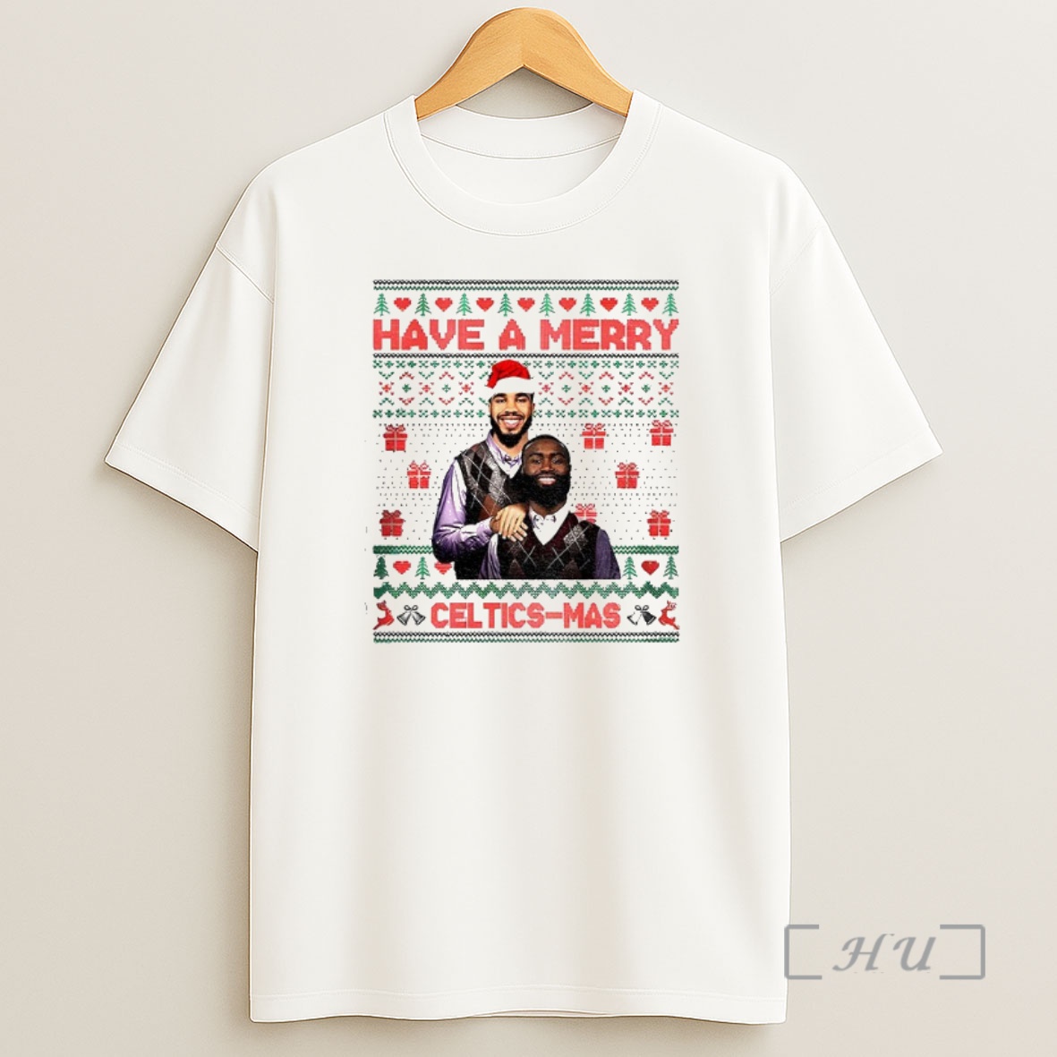 Officials Jayson Tatum Jaylen Brown Boston Basketball Have A Merry Celtics Mas Premium Shirt Sweatshirt Tee