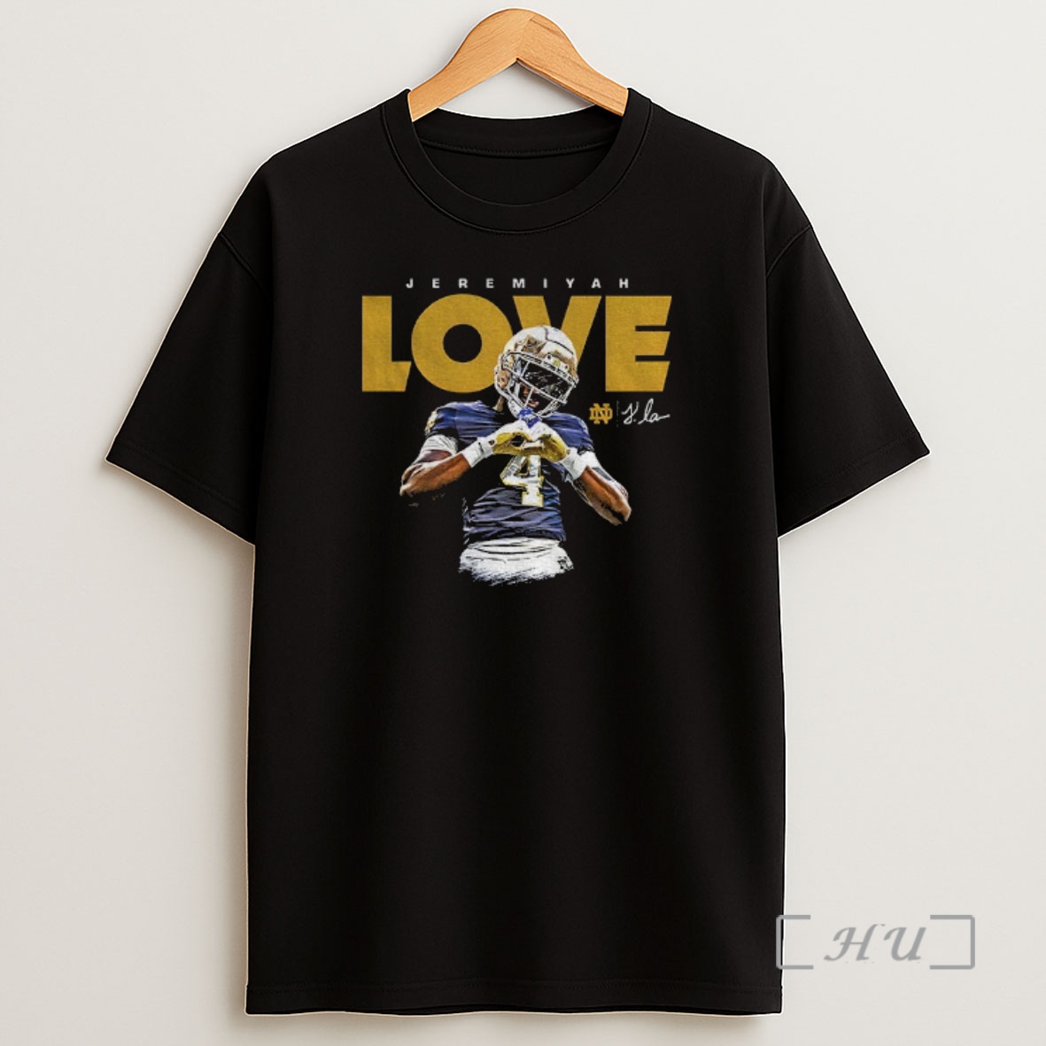 Officials Jeremiyah Love Notre Dame Fighting Irish Football 2025 Love Hands Sign Signature Premium Shirt Sweatshirt Tee