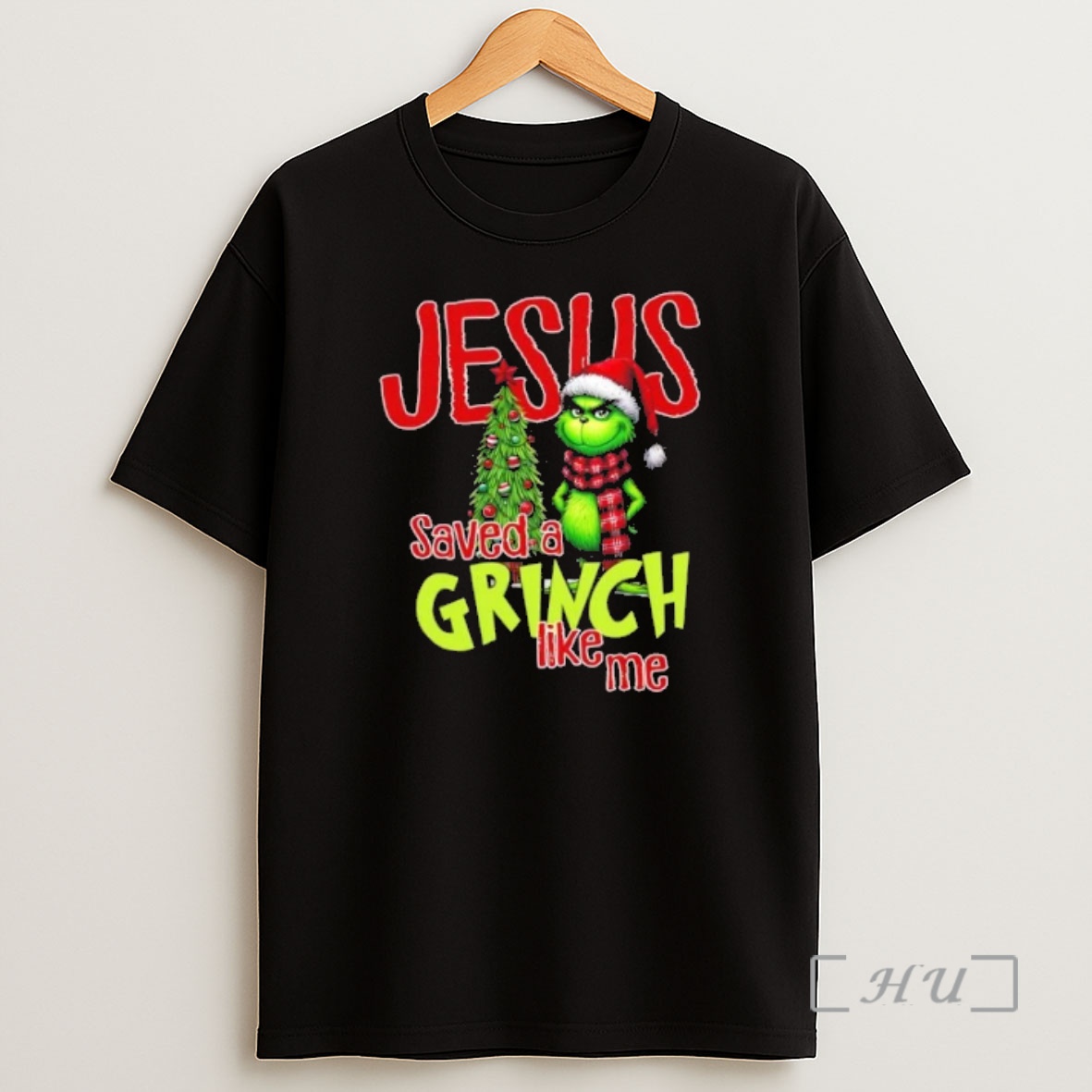 Officials Jesus Saved A Grinch Like Me Christmas Premium Shirt Sweatshirt Tee