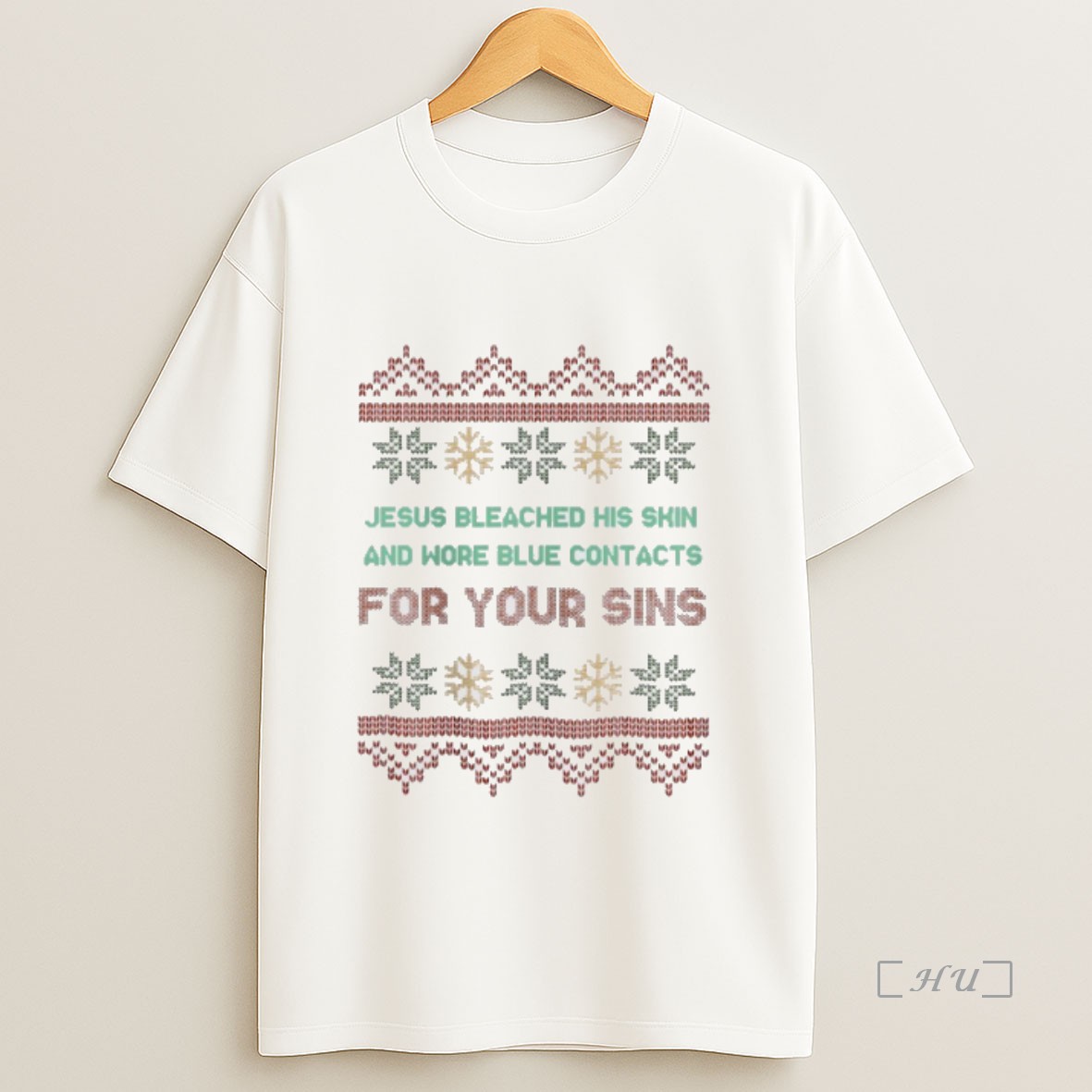 Officials Jesus Bleached His Skin And Wore Blue Contacts For Your Sins Christmas Ugly Premium Shirt Sweatshirt Tee