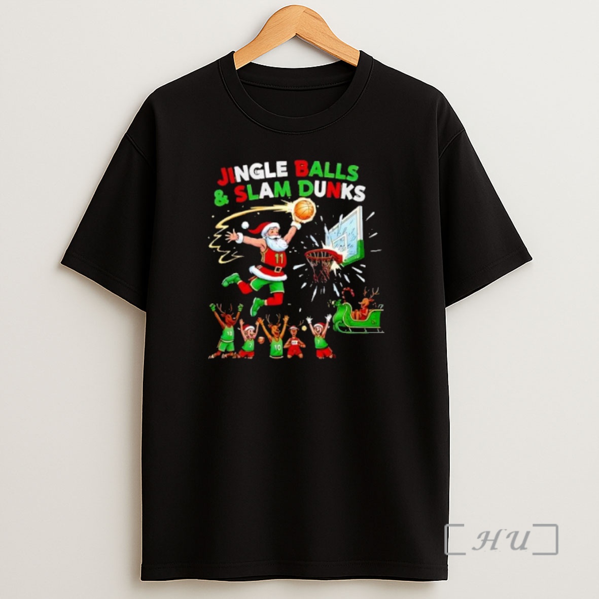 Officials Jingle Balls And Slam Dunks 2025 Funny Christmas Basketball Santa Design Premium Shirt Sweatshirt Tee
