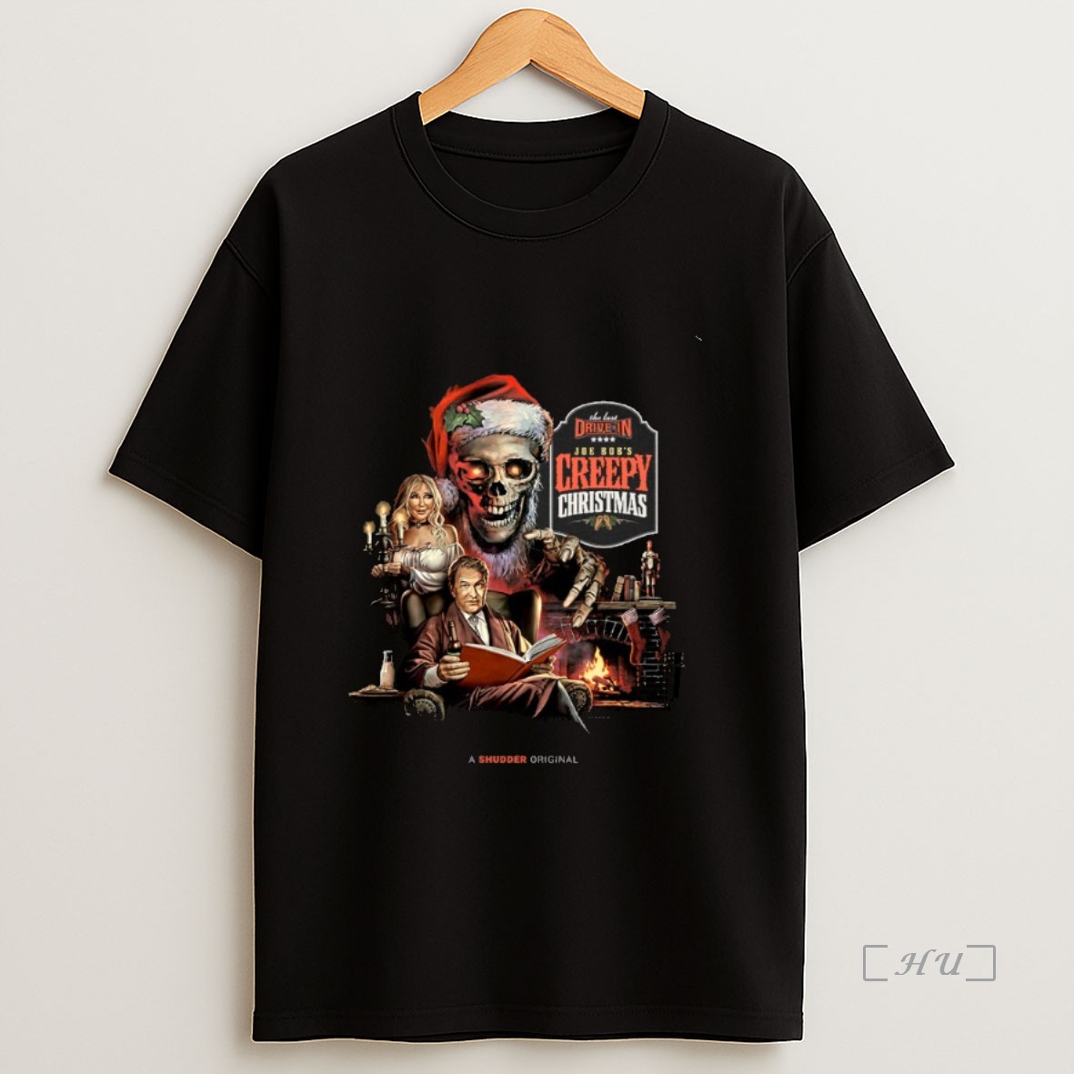 Officials Joe Bobs Creepy Christmas Skull Santa Hat Girl And Man Christmas Premium Shirt Sweatshirt Tee