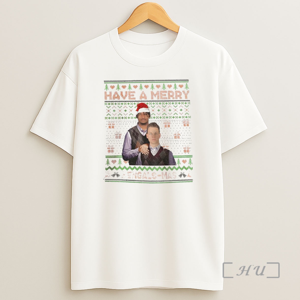 Officials Joe Burrow Jamarr Chase Cincinnati Football Have A Merry Bengals Mas Premium Shirt Sweatshirt Tee