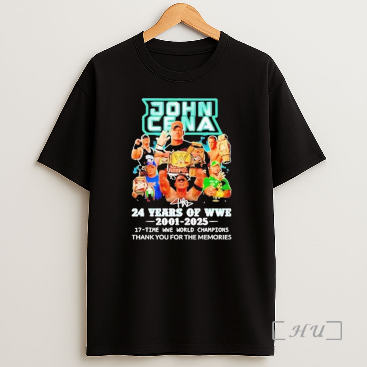 Officials John Cena 24 Years Of Wwe 2001 2025 17 Time Wwe World Champions Thank You Premium Shirt Sweatshirt Tee