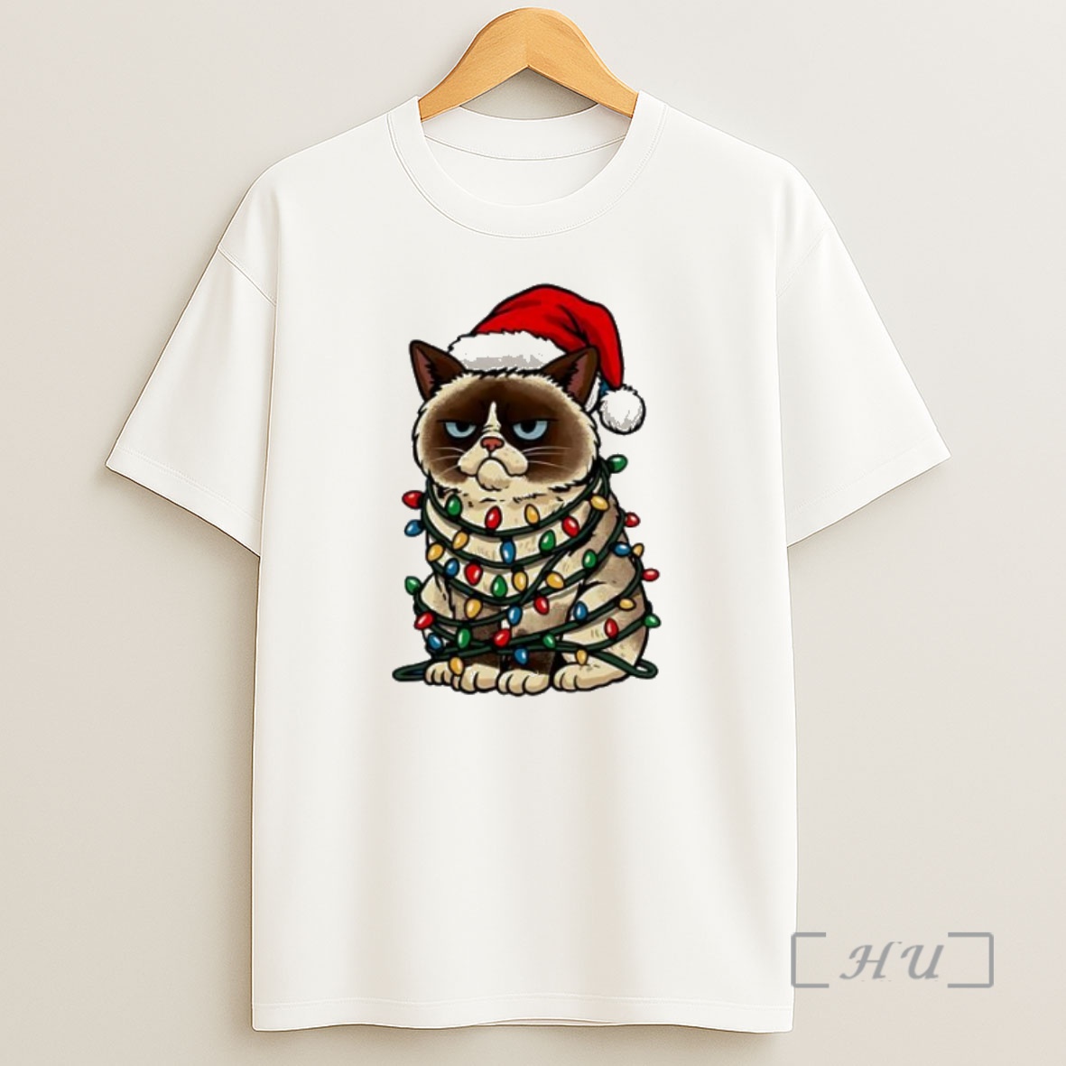 Officials Jolly Christmas Cat Hat Santa Lights Premium Shirt Sweatshirt Tee