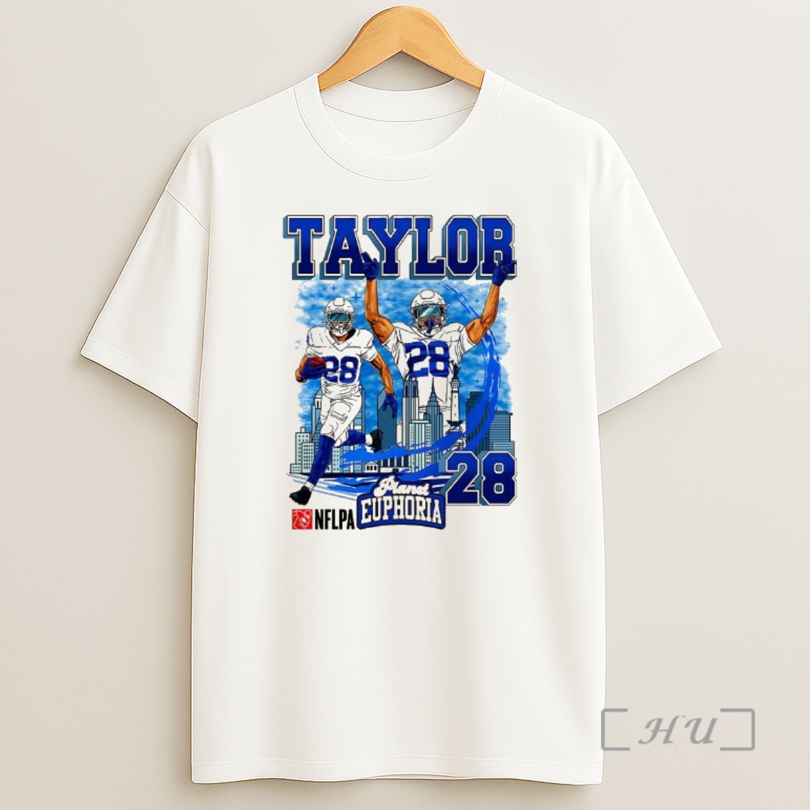 Officials Jonathan Taylor Indianapolis Colts Football Number 28 Skyline Cartoon Premium Shirt Sweatshirt Tee