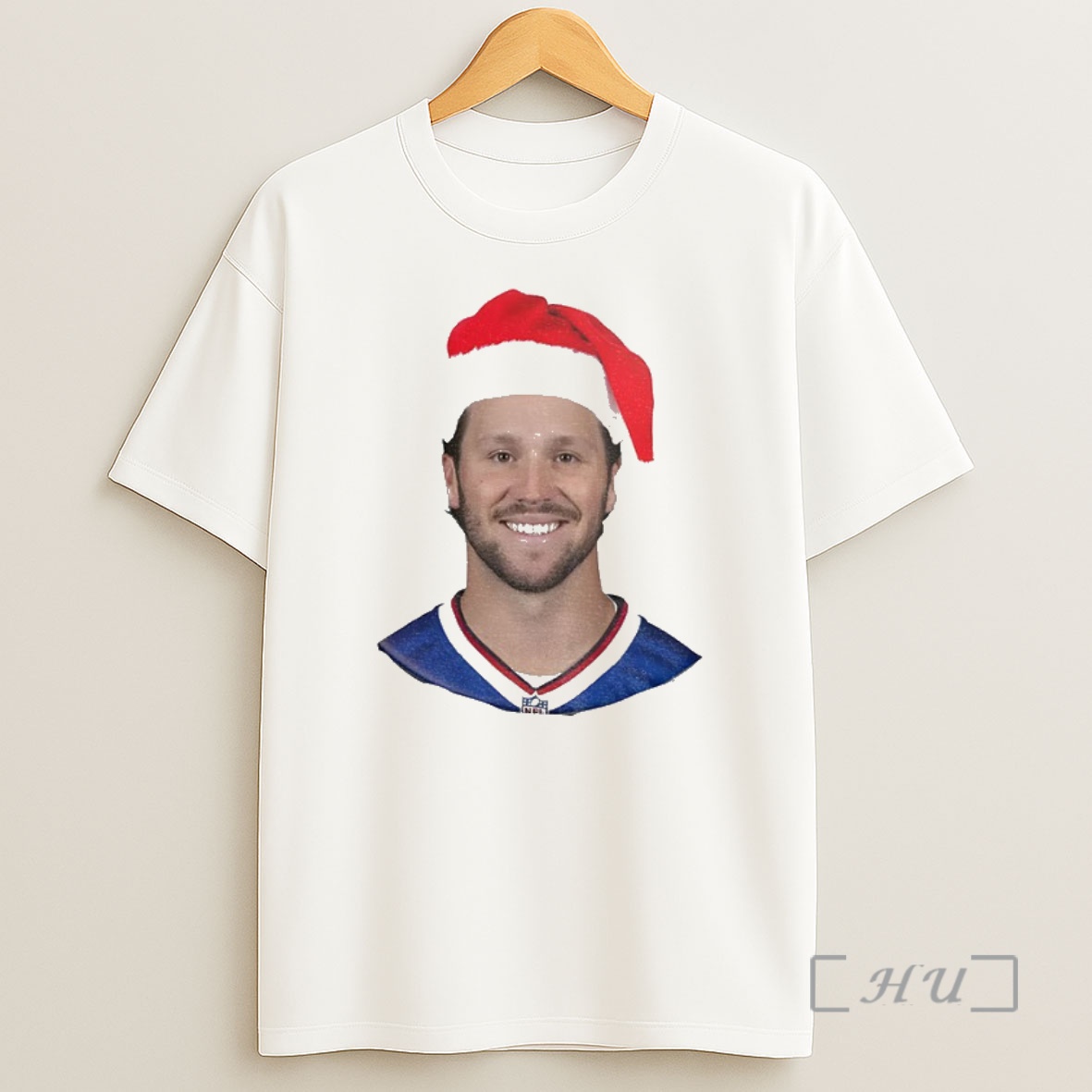Officials Josh Allen Smiling Santa Hat Merry Christmas Premium Shirt Sweatshirt Tee