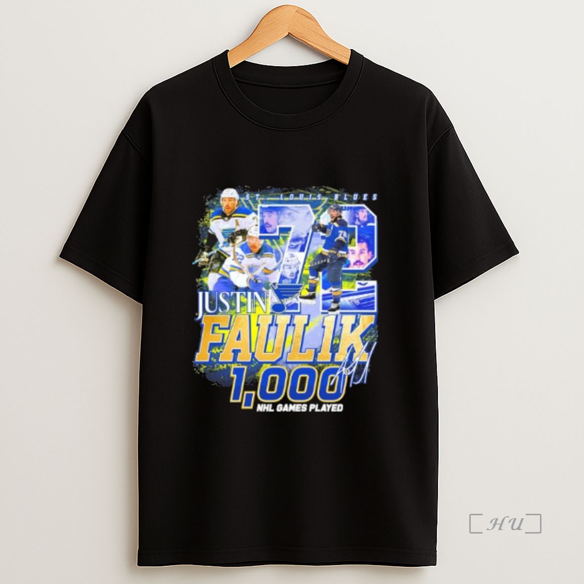 Officials Justin Faulk St Louis Blues 1000 Nhl Games Played Signature Premium Shirt Sweatshirt Tee