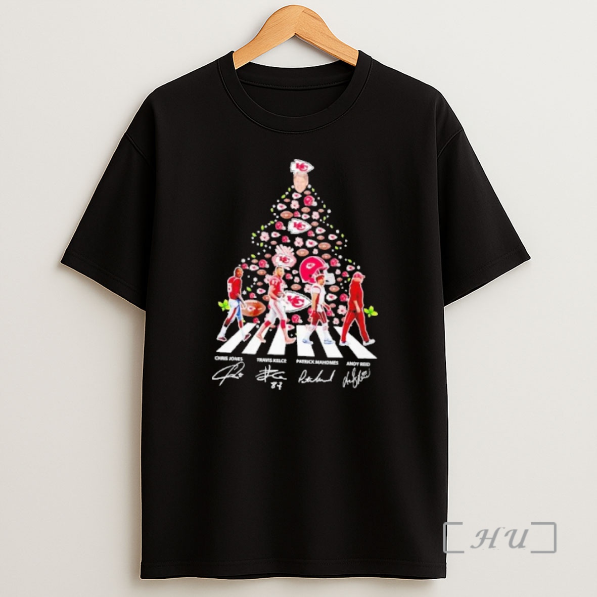 Officials Kansas City Chiefs Abbey Road Christmas Tree Signatures Premium Shirt Sweatshirt Tee