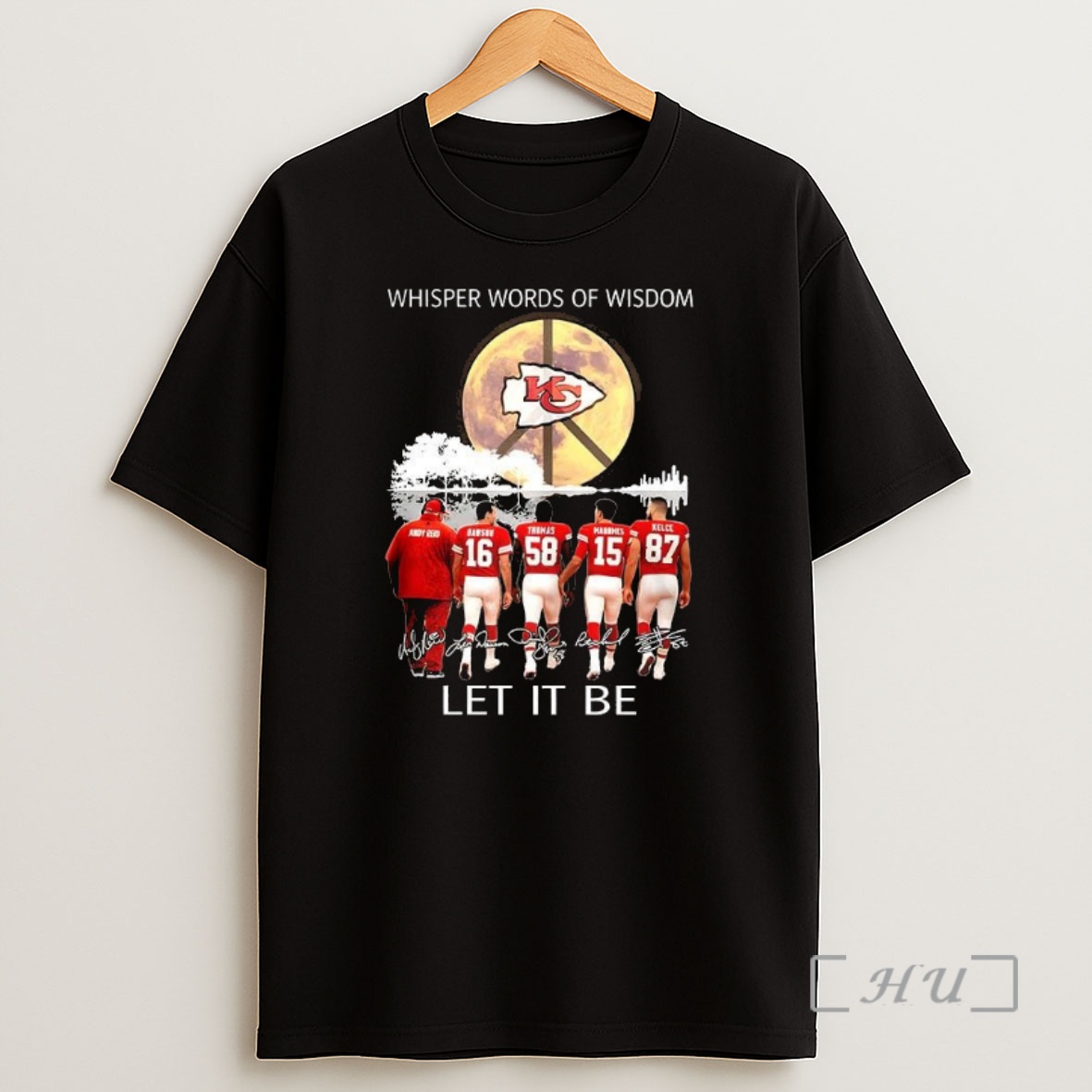 Officials Kansas City Chiefs Whisper Words Of Wisdom Let It Be Player Signature Peace Symbol Premium Shirt Sweatshirt Tee