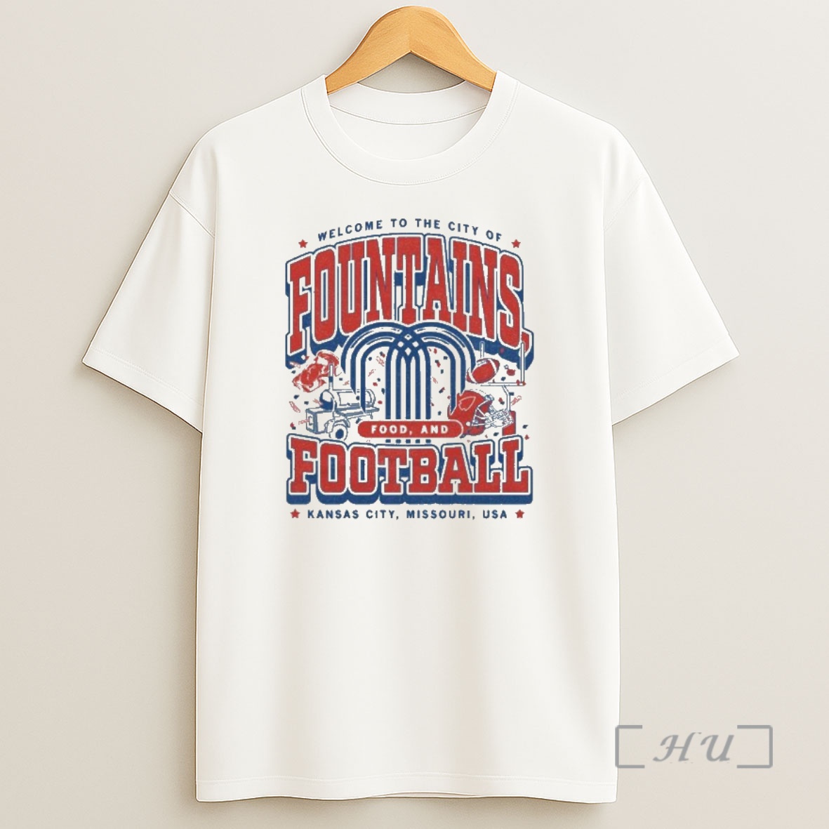 Officials Kc Welcome To The City Of Fountains Food And Football Premium Shirt Sweatshirt Tee
