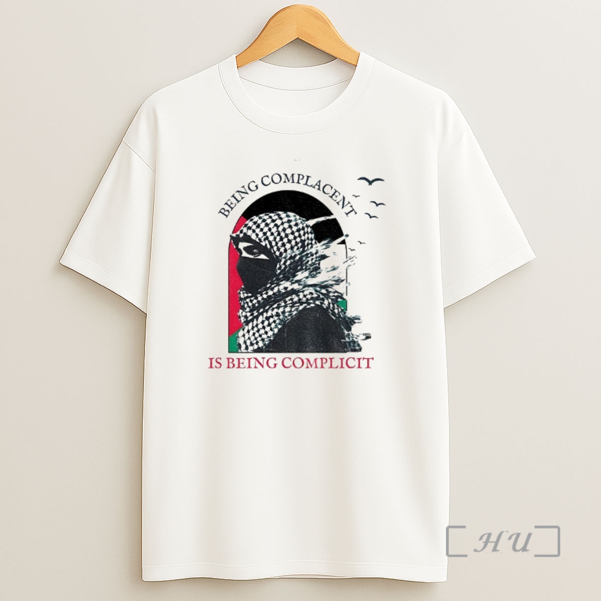 Officials Keffiyeh Being Complacent Is Being Complicit Palestine Flag Premium Shirt Sweatshirt Tee