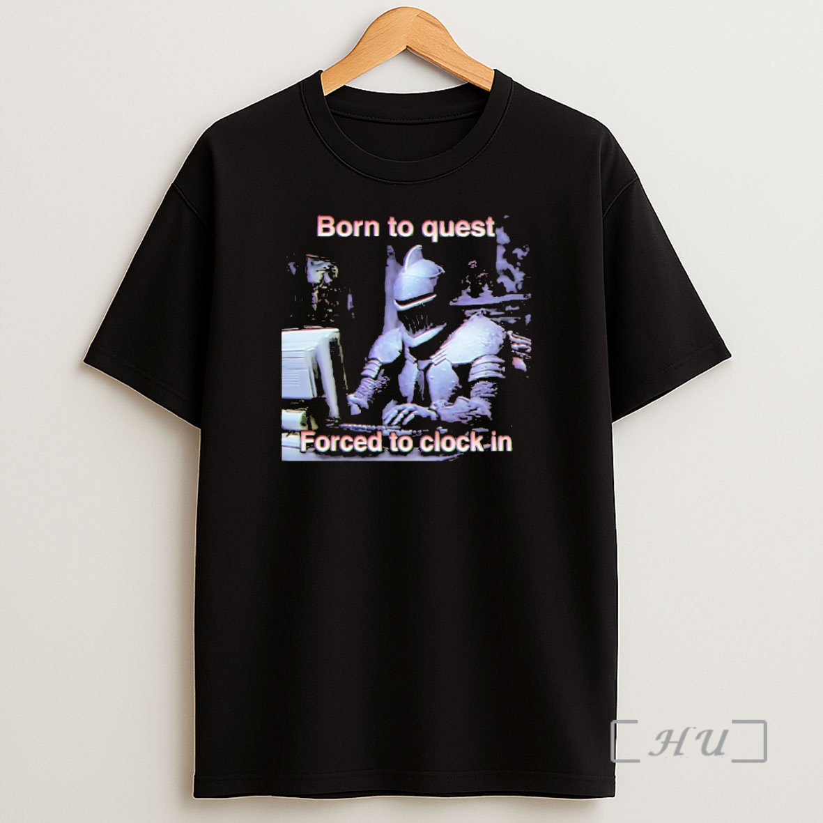 Officials Knight Using Computer Born To Quest Forced To Clock In Premium Shirt Sweatshirt Tee