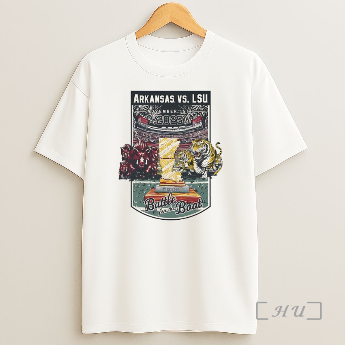 Officials Lsu Tigers Vs Arkansas Razorbacks Battle For The Boot Game Day 2025 Premium Shirt Sweatshirt Tee