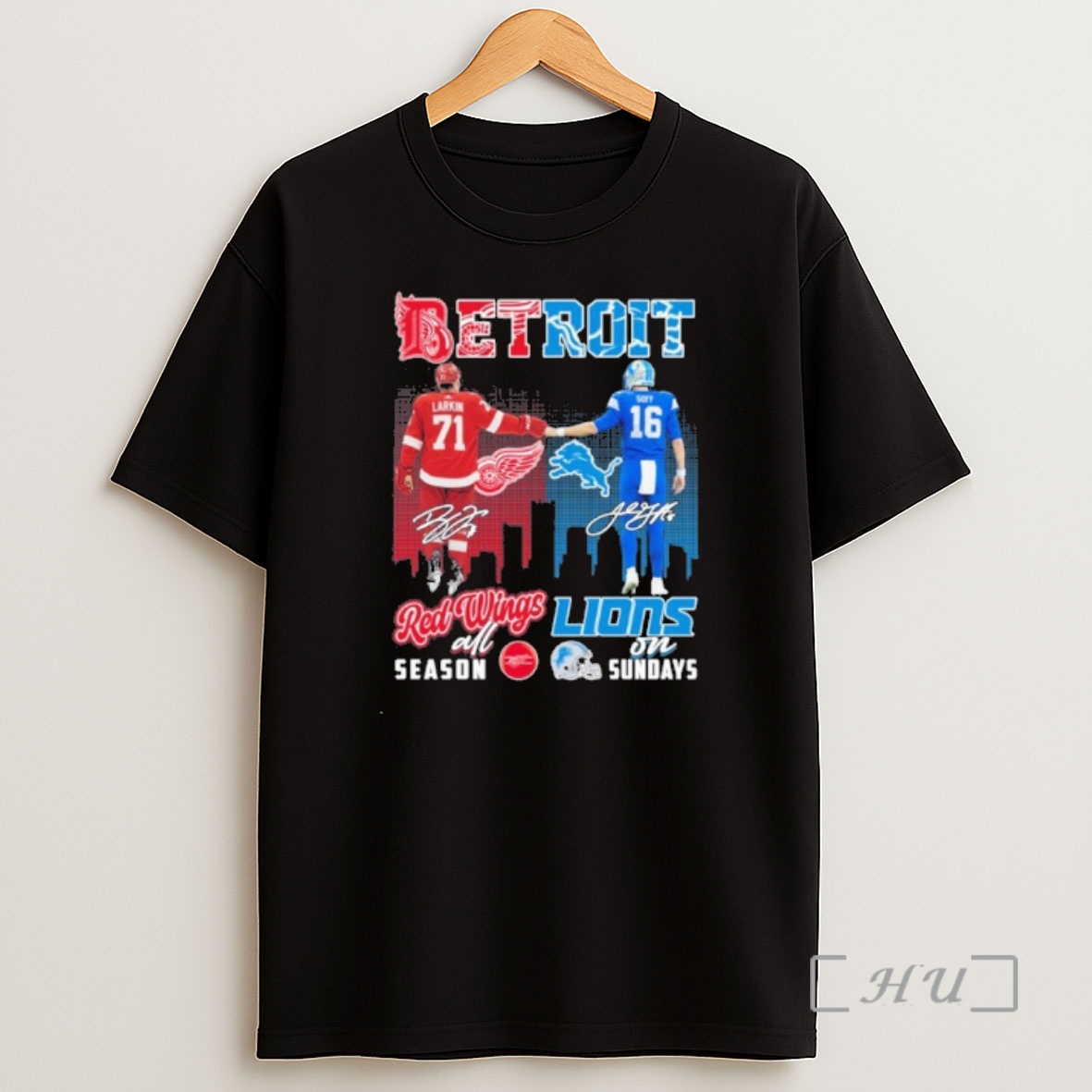 Officials Larkin Red Wings All Season And Goff Lions On Sundays Premium Shirt Sweatshirt Tee
