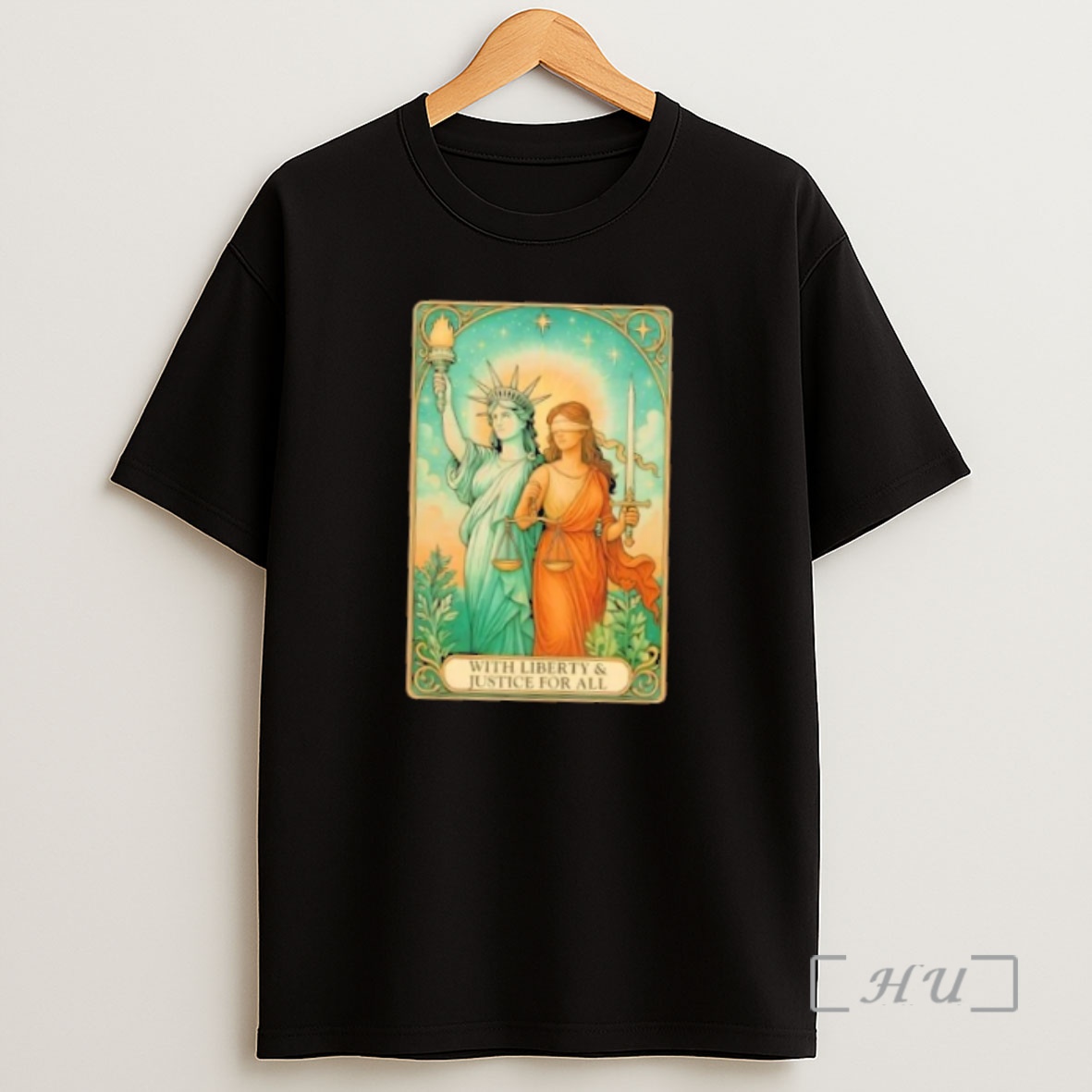 Officials Liberty Of Statue With Liberty And Justice For All Tarot Card Premium Shirt Sweatshirt Tee