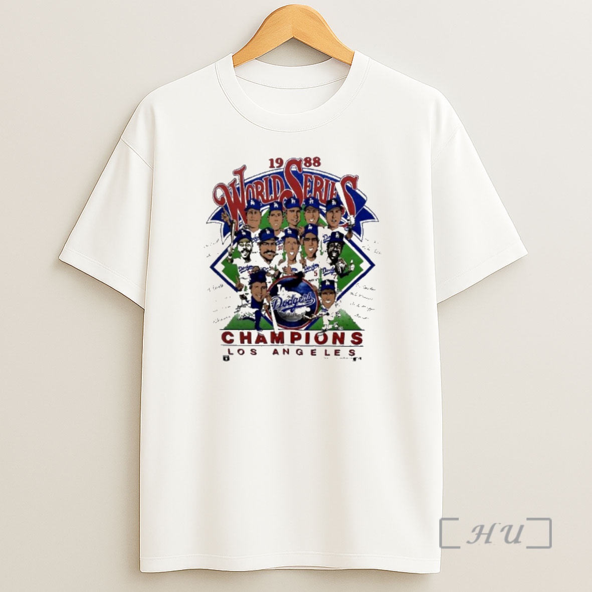 Officials Los Angeles Dodgers 1988 World Series Champions Signatures Caricature Premium Shirt Sweatshirt Tee