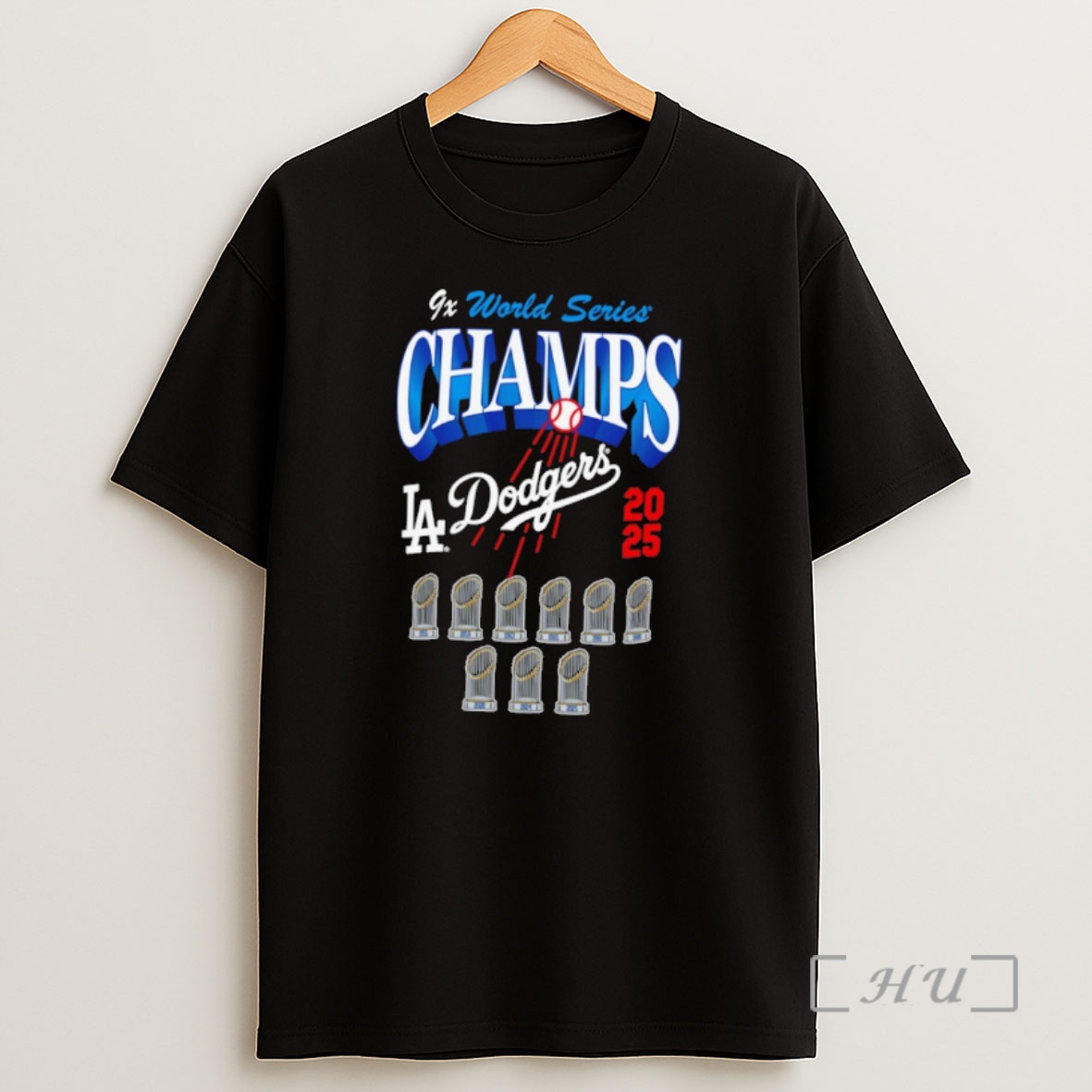 Officials Los Angeles Dodgers 2025 Nine Time World Series Champions Trophy Premium Shirt Sweatshirt Tee