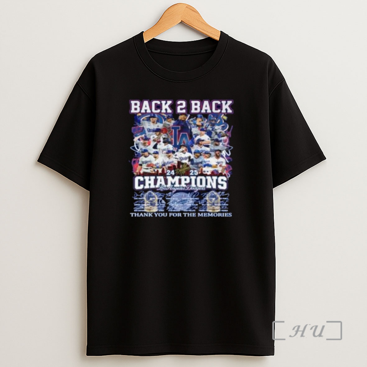 Officials Los Angeles Dodgers 2025 World Series Champs Back 2 Back Thank You For The Memories Signatures Circle Black Premium Shirt Sweatshirt Tee