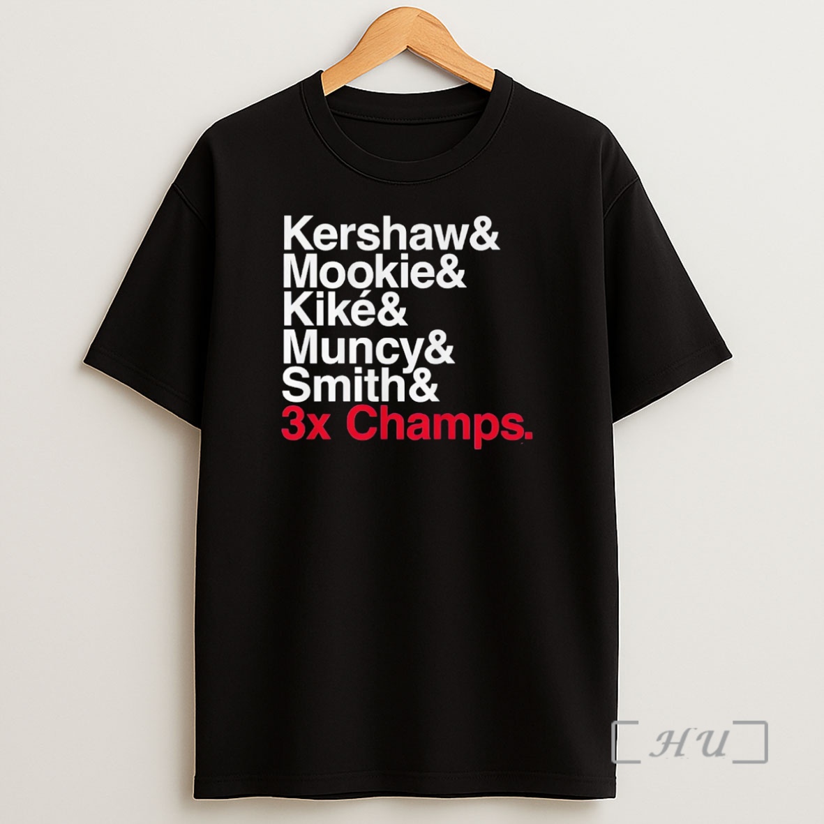 Officials Los Angeles Dodgers 3x Champs Players Names Ampersand Premium Shirt Sweatshirt Tee