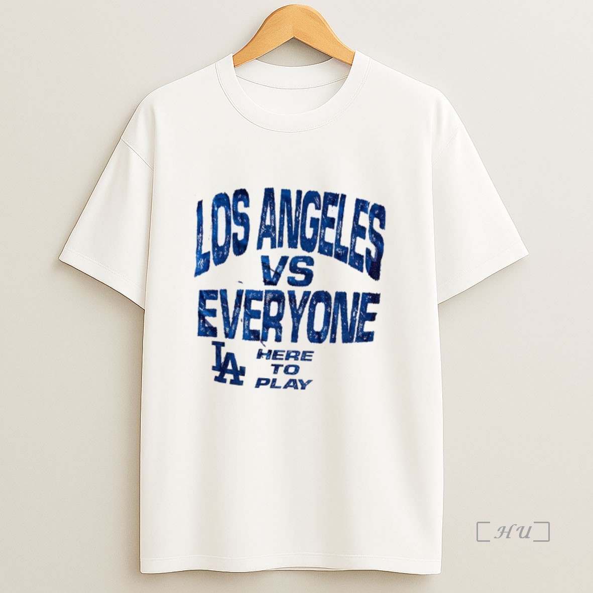 Officials Los Angeles Dodgers Vs Everyone Here To Play Vague Thread Mlb Baseball 2025 Premium Shirt Sweatshirt Tee