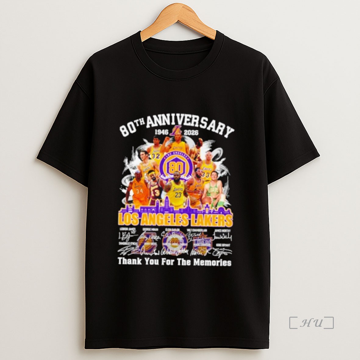 Officials Los Angeles Lakers 80th Anniversary 1946 2026 Thank You For The Memories Signatures Premium Shirt Sweatshirt Tee