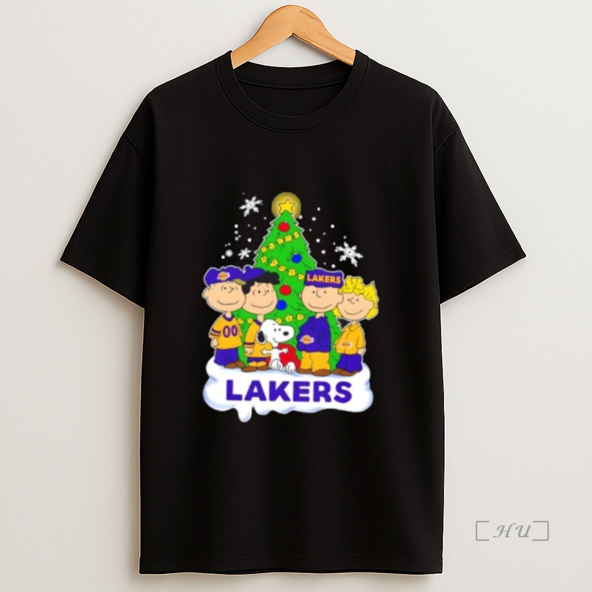 Officials Los Angeles Lakers X Peanuts Snoopy And Friends Christmas Tree Premium Shirt Sweatshirt Tee