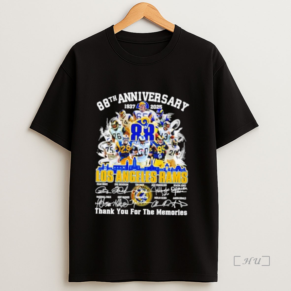 Officials Los Angeles Rams 88th Anniversary 1937 2025 Thank You For The Memories Signatures Premium Shirt Sweatshirt Tee
