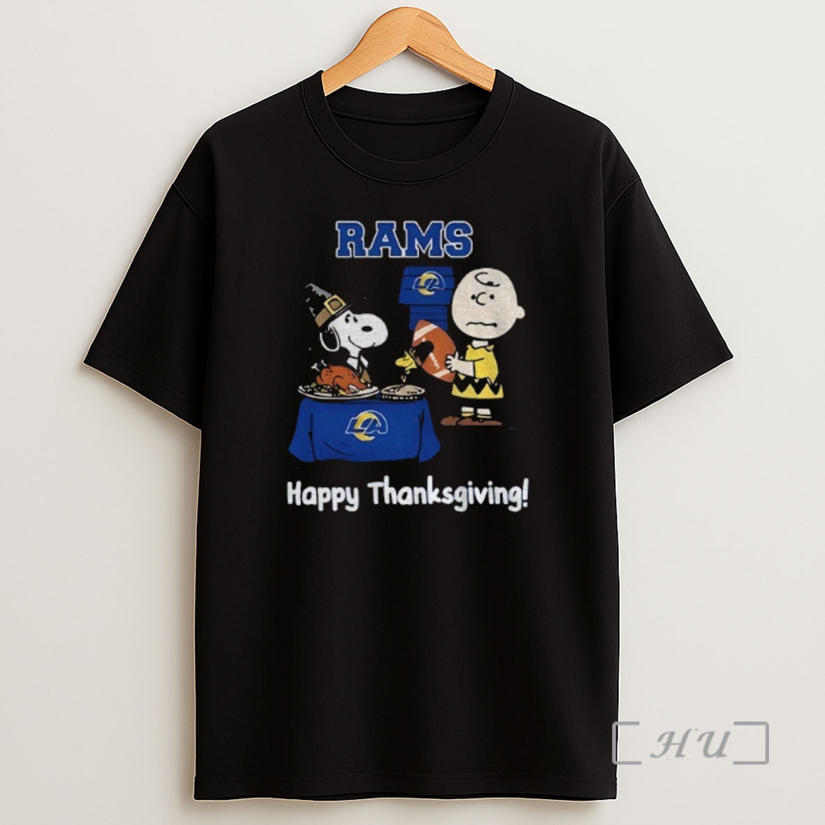 Officials Los Angeles Rams Thanksgiving With Snoopy And Charlie Brown Nfl Premium Shirt Sweatshirt Tee