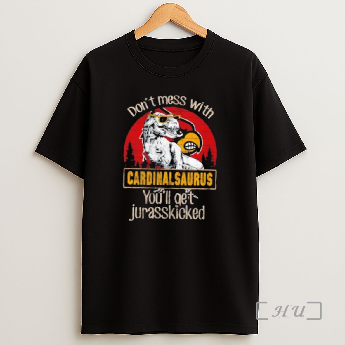 Officials Louisville Cardinals Dont Mess With Cardinalsaurus Youll Get Jurasskicked Premium Shirt Sweatshirt Tee