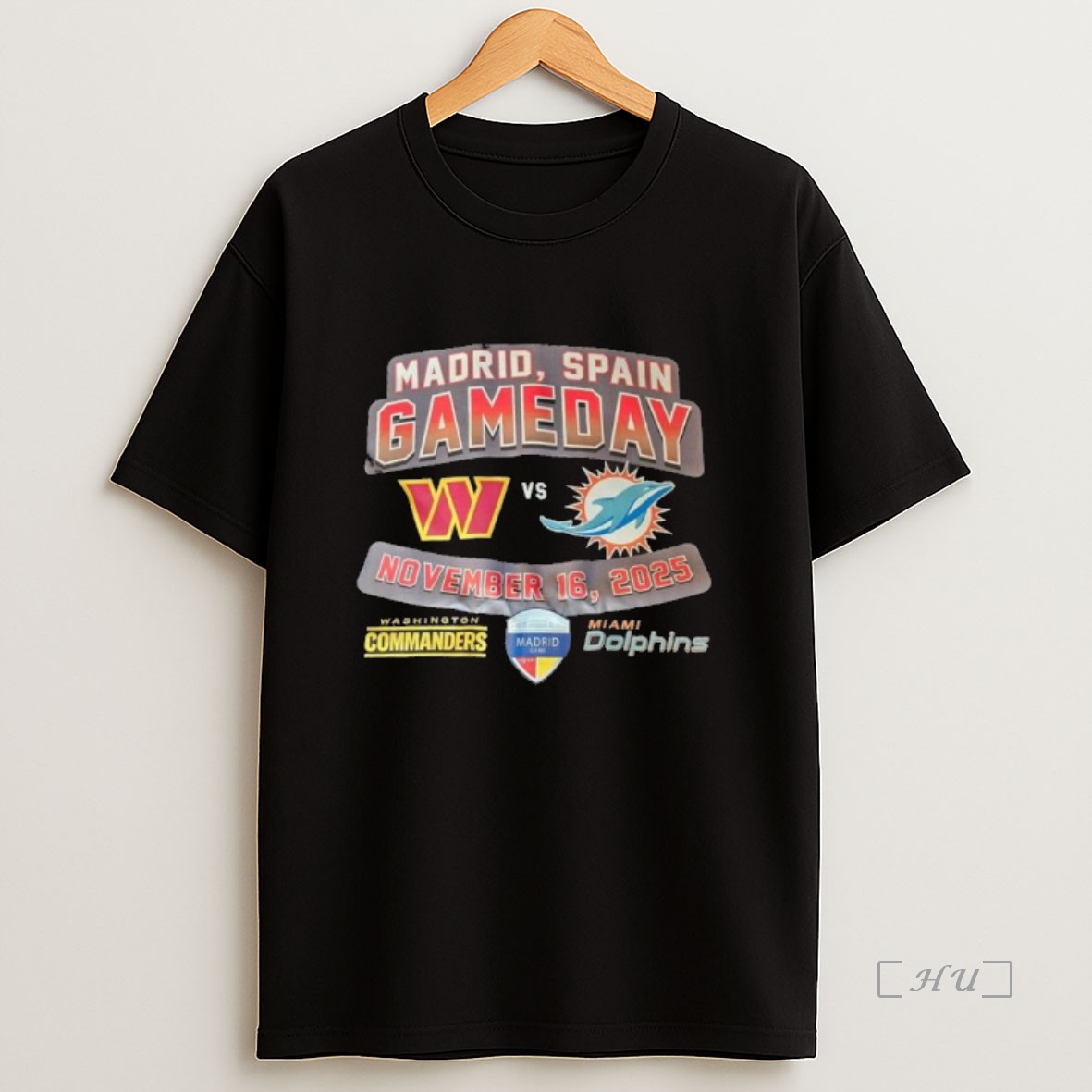 Officials Madrid Spain Gameday 2025 Washington Commanders Vs Miami Dolphins Premium Shirt Sweatshirt Tee