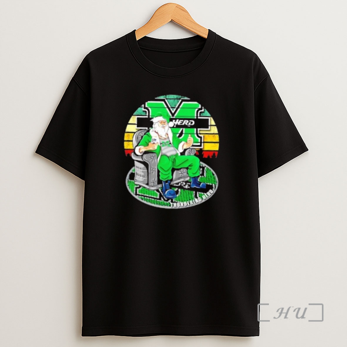 Officials Marshall Thundering Herd X Santa Claus Christmas Vintage Premium Shirt Sweatshirt Tee