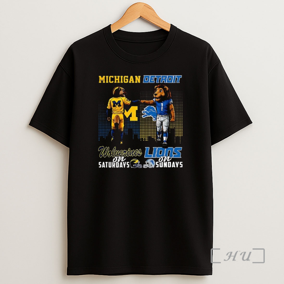 Officials Mascot Michigan Wolverines On Saturdays And Detroit Lions And Sundays Premium Shirt Sweatshirt Tee