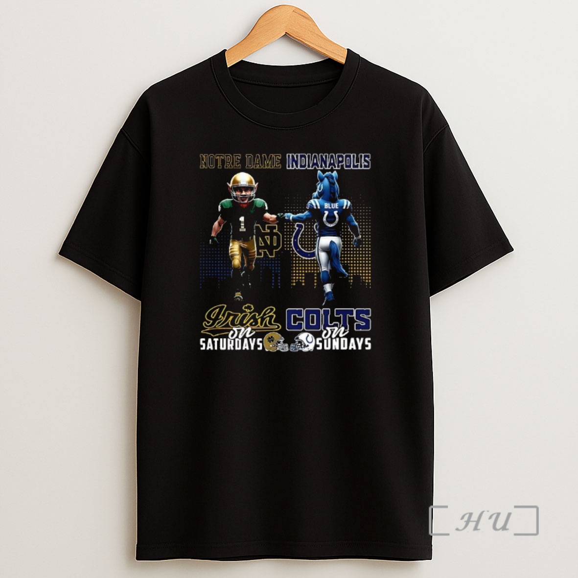 Officials Mascot Notre Dame Fighting Irish On Saturdays And Indianapolis Colts And Sundays Premium Shirt Sweatshirt Tee