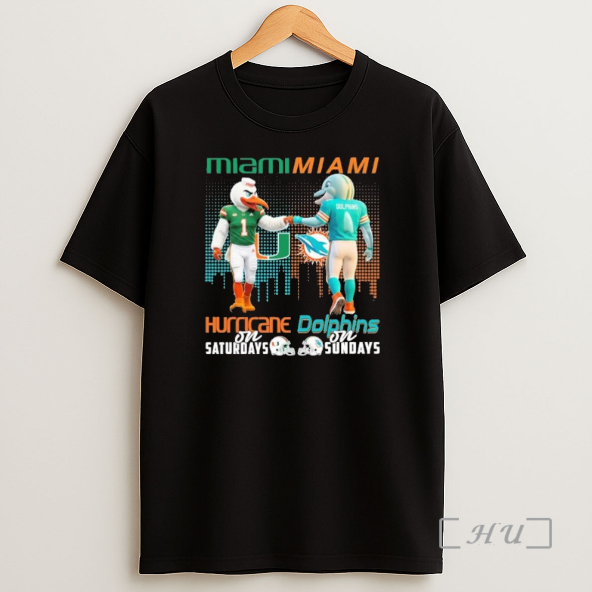 Officials Mascots Miami Hurricanes On Saturday And Miami Dolphins On Sundays Premium Shirt Sweatshirt Tee