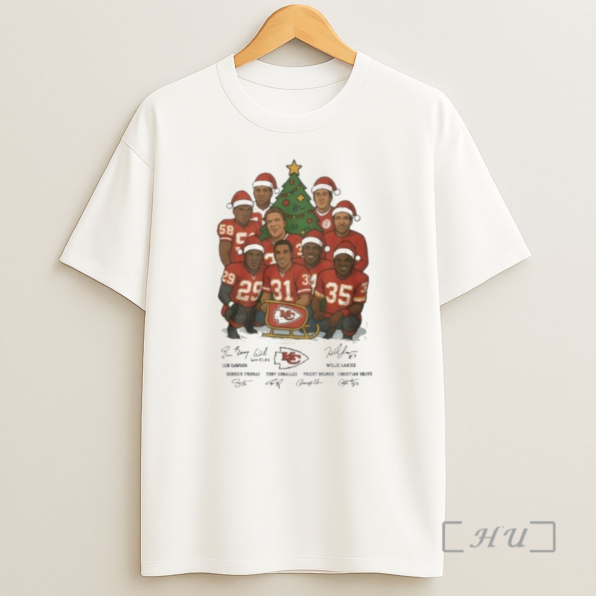 Officials Merry Christmas Kansas City Chiefs Players Signatures Premium Shirt Sweatshirt Tee