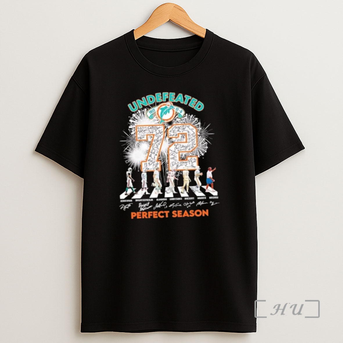 Officials Miami Dolphins Undefeated 1972 72 Perfect Season Abbey Road Signatures Premium Shirt Sweatshirt Tee